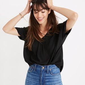 Madewell Rhyme Black Silk Top